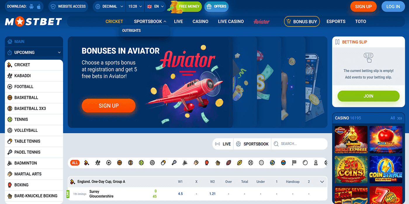 Mostbet Desktop Website