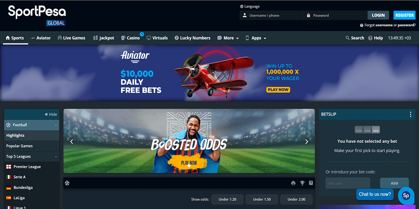 Sportpesa Desktop Website