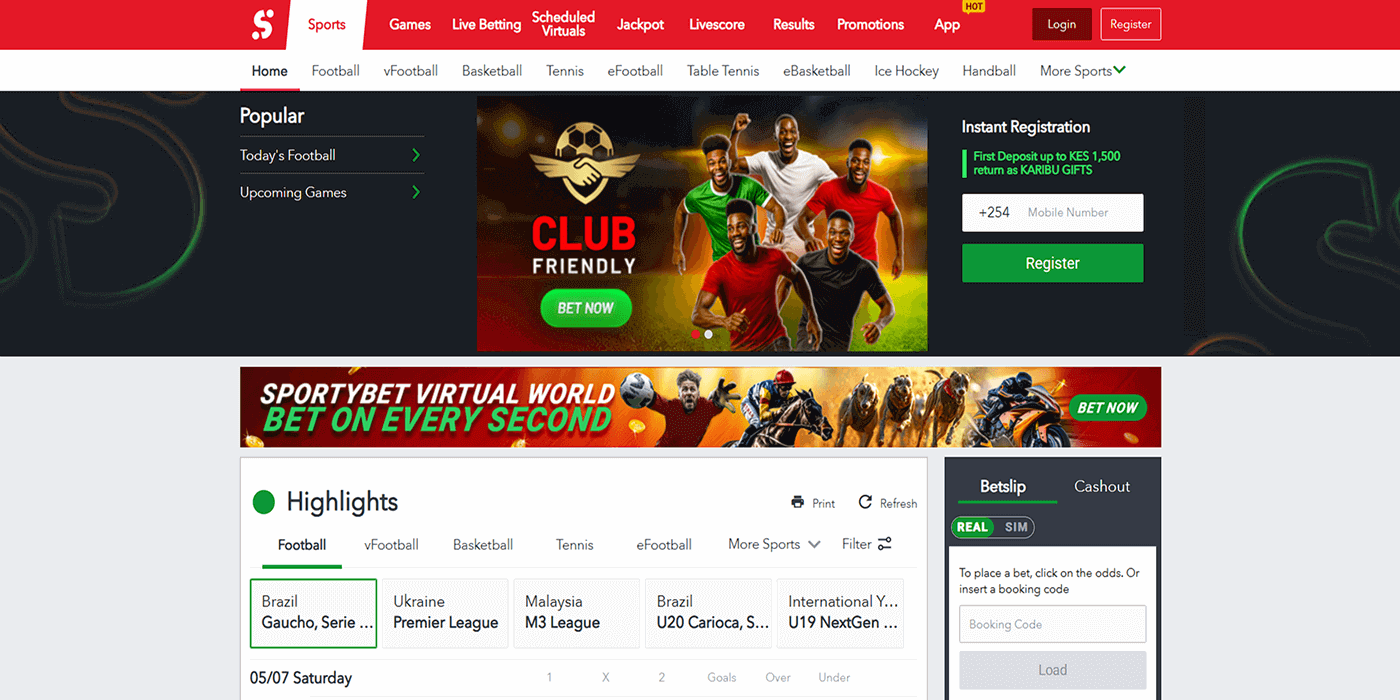 SportyBet Desktop Website