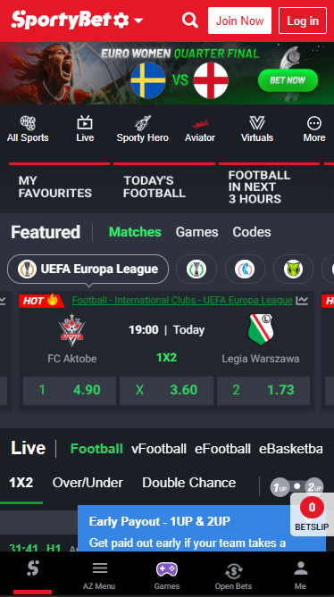 sportybet mobile version of site