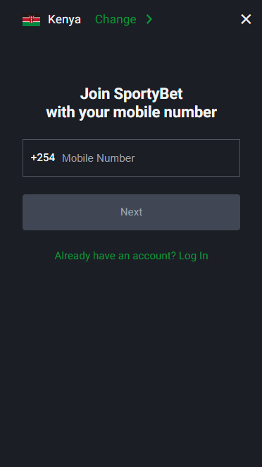 sportybet mobile join account